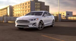 White Ford Fusion for rent in LA