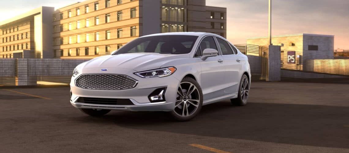 White Ford Fusion for rent in LA